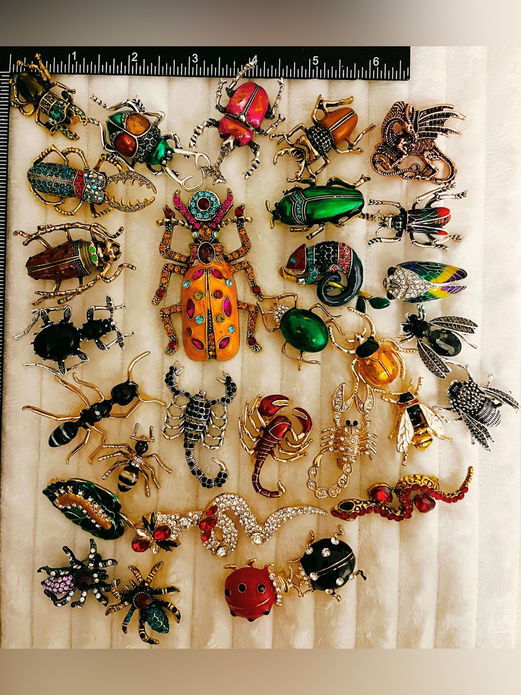Bulk Lot 30pc Steampunk Gothic Insect Brooches Enamel Beetle Fly Scorpion Pins